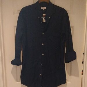 Men's Navy Blue Button-Up Shirt